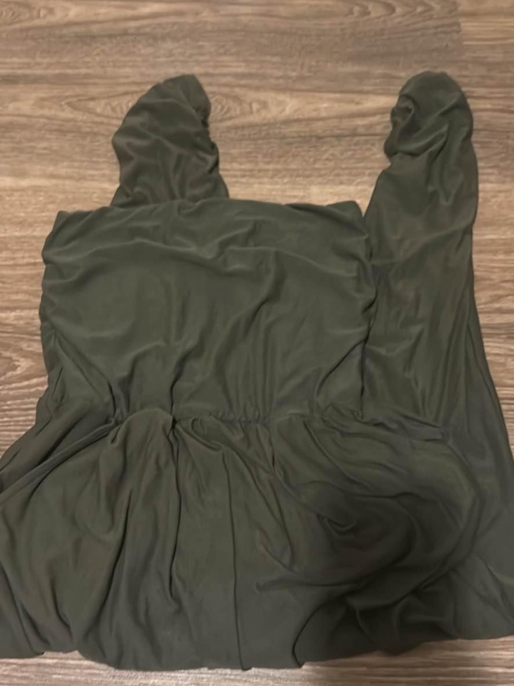 Olive Green Sleeveless Ruched jumpsuit
